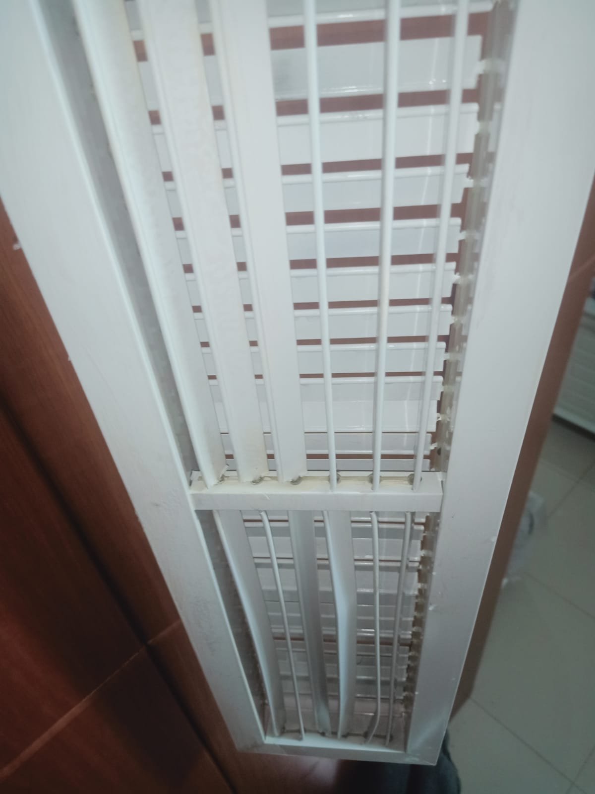 Close-up of an air-conditioning duct interior